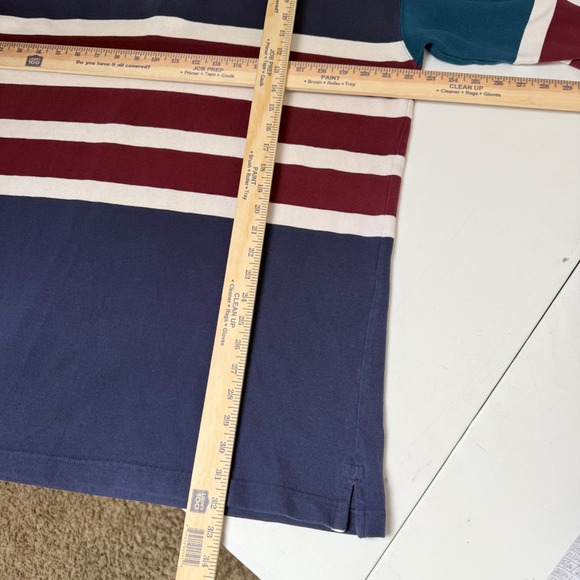 Vintage St.Johns Bay Striped Longsleeve Rugby Collar Shirt size Large - Picture 6 of 6